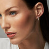 Women's Copper Geometric Zircon Inlaid Earrings