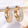 Women's Copper Geometric Zircon Inlaid Hip Hop Street Style Hollow Earrings