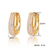 Women's Copper Geometric Zircon Inlaid Hip Hop Street Style Hollow Earrings
