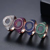 Women's Copper Geometric Zircon Open Ring Adjustable Fashion Hip Hop Statement Jewelry Wholesale