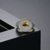 Women's Copper Geometric Zircon Open Ring Adjustable Fashion Hip Hop Statement Jewelry Wholesale
