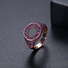 Women's Copper Geometric Zircon Open Ring Adjustable Fashion Hip Hop Statement Jewelry Wholesale