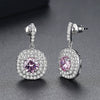 Women's Copper Geometry Earrings With Electroplated Finish And 3A Zircon Fashion Banquet Jewelry