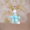 Women's Copper Gold Plated Animal Zodiac Starfish Pendant Necklace With Mixed Gemstone Setting And O Word Chain