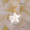 Women's Copper Gold Plated Animal Zodiac Starfish Pendant Necklace With Mixed Gemstone Setting And O Word Chain