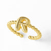 Women's Copper Gold Plated Geometric Letter Open Ring
