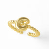 Women's Copper Gold Plated Geometric Letter Open Ring