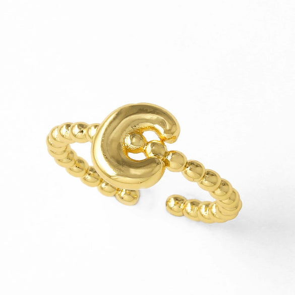 Women's Copper Gold Plated Geometric Letter Open Ring