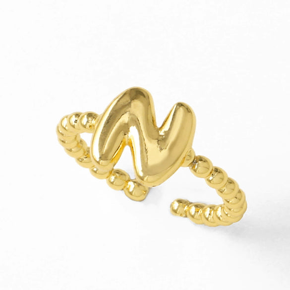 Women's Copper Gold Plated Geometric Letter Open Ring