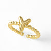 Women's Copper Gold Plated Geometric Letter Open Ring