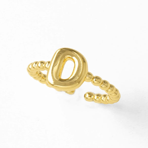 Women's Copper Gold Plated Geometric Letter Open Ring