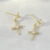 Women's Copper Goldplated Geometric Cross Ear Nail