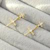 Women's Copper Goldplated Geometric Cross Ear Nail