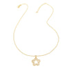 Women's Copper Goldplated Geometric Love Star Pendant Bamboo Chain Necklace