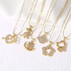 Women's Copper Goldplated Geometric Love Star Pendant Bamboo Chain Necklace