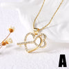 Women's Copper Goldplated Geometric Love Star Pendant Bamboo Chain Necklace