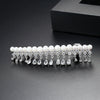 Women's Copper Hairpin With Water Drop Zircon Pearl And Tassel Details Elegant Fashion Word Clip Hair Accessory