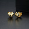 Women's Copper Heart Earrings With Electroplated Finish Fashion Jewelry For Wholesale