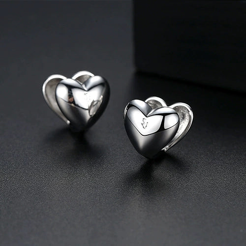 Women's Copper Heart Earrings With Electroplated Finish Fashion Jewelry For Wholesale