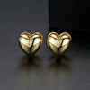 Women's Copper Heart Earrings With Electroplated Finish Fashion Jewelry For Wholesale