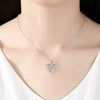 Women's Copper Heart Pendant Necklace With Hollow Design And Zircon Mixed Gemstone Inlay O Chain Fresh Style