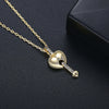 Women's Copper Heart Pendant Necklace With Zircon Inlay Electroplated Finish And Ochain Fashion Jewelry