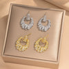 Women's Copper Heart Shape Minimalist Electroplated Circle Ear Studs