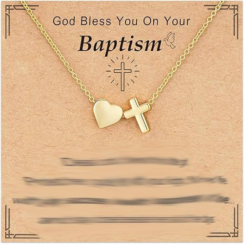 Women's Copper Heart Shaped Cross Pendant Necklace With Electroplated Geometric Design Sweet And Cool Clavicle Chain