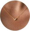 Women's Copper Heart Shaped Necklace With Zircon Inlay Electroplated Chic Clavicle Chain Jewelry