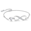 Women's Copper Heart Shaped Zircon Bracelet With Electroplated Simple Elegant Wrist Chain Design