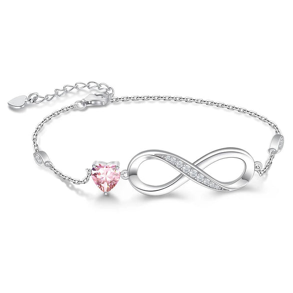 Women's Copper Heart Shaped Zircon Bracelet With Electroplated Simple Elegant Wrist Chain Design