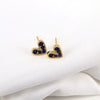 Women's Copper Heart Shaped Zircon Inlaid Earrings Simple Geometric Fashion Jewelry With Diamond Cut Finish
