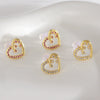 Women's Copper Heartshaped And Fivepointed Star Earrings With Electroplating Little Fresh Style