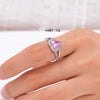 Women's Copper Heartshaped Ring Inlaid With Zircon Electroplated Light Luxury Style