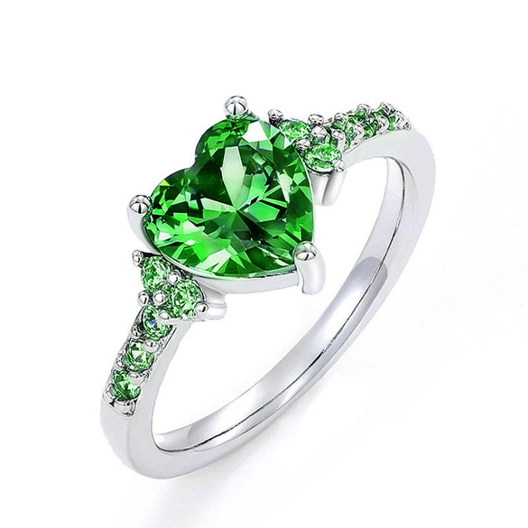 Women's Copper Heartshaped Ring With Zirconia Design
