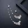 Women's Copper Heartshaped Tassel Earrings With Zircon Inlay And Electroplated Finish Long Fashion Jewelry Wholesale