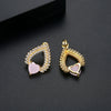 Women's Copper Heartshaped Zircon Drop Earrings With Electroplated Finish Fashion Jewelry Gift