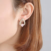 Women's Copper Heartshaped Zircon Drop Earrings With Electroplated Finish Fashion Jewelry Gift
