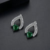 Women's Copper Heartshaped Zircon Drop Earrings With Electroplated Finish Fashion Jewelry Gift