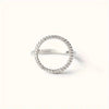 Women's Copper Hollow Round Geometric Microinlaid Zircon Casual Ring