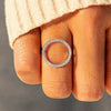 Women's Copper Hollow Round Geometric Microinlaid Zircon Casual Ring
