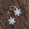 Women's Copper Imitation Moonstone Snowflake Flower Earrings For Christmas Festive Holiday Style