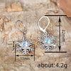 Women's Copper Imitation Moonstone Snowflake Flower Earrings For Christmas Festive Holiday Style