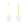 Women's Copper Inlaid Zircon Flower Petal Shell Tassel Earrings