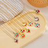 Women's Copper Inlaid Zircon Fruit Pendant Necklace Electroplated Light Luxury Style