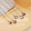 Women's Copper Inlaid Zircon Fruit Pendant Necklace Electroplated Light Luxury Style