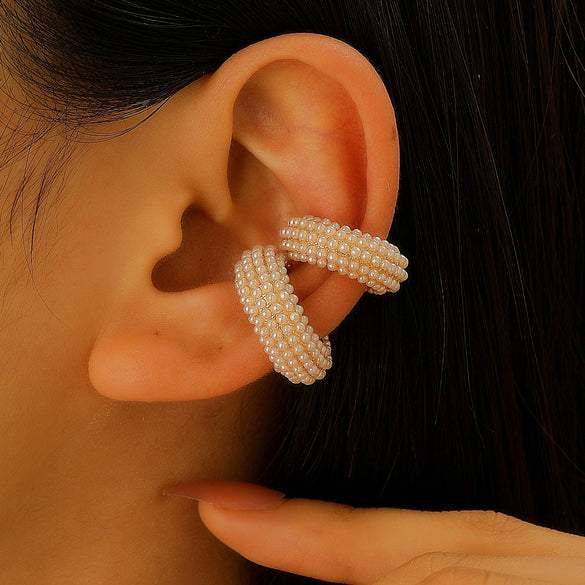 Women's Copper Inlaid Zircon Geometric Ushaped Cring Cshaped Ear Clips