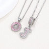 Women's Copper Inlaid Zircon Pendant Necklace With Geometric Pattern And Letter Shape Set With Diamonds