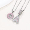 Women's Copper Inlaid Zircon Pendant Necklace With Geometric Pattern And Letter Shape Set With Diamonds