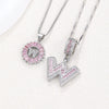 Women's Copper Inlaid Zircon Pendant Necklace With Geometric Pattern And Letter Shape Set With Diamonds